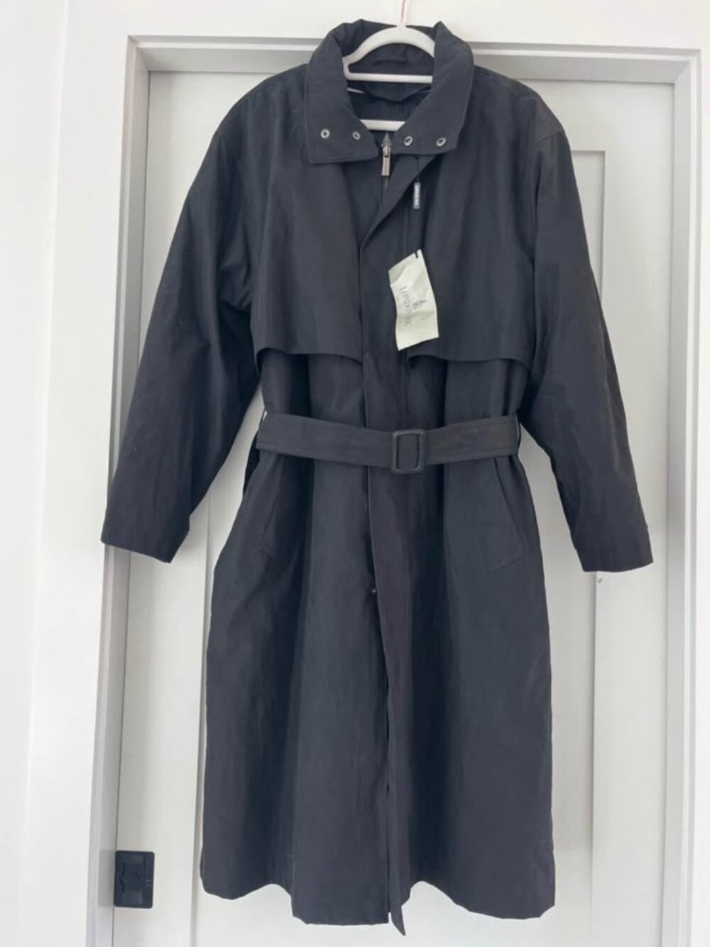BNWT Vintage London Fog Charcoal Grey Trench Coat with Belt and Removable Liner